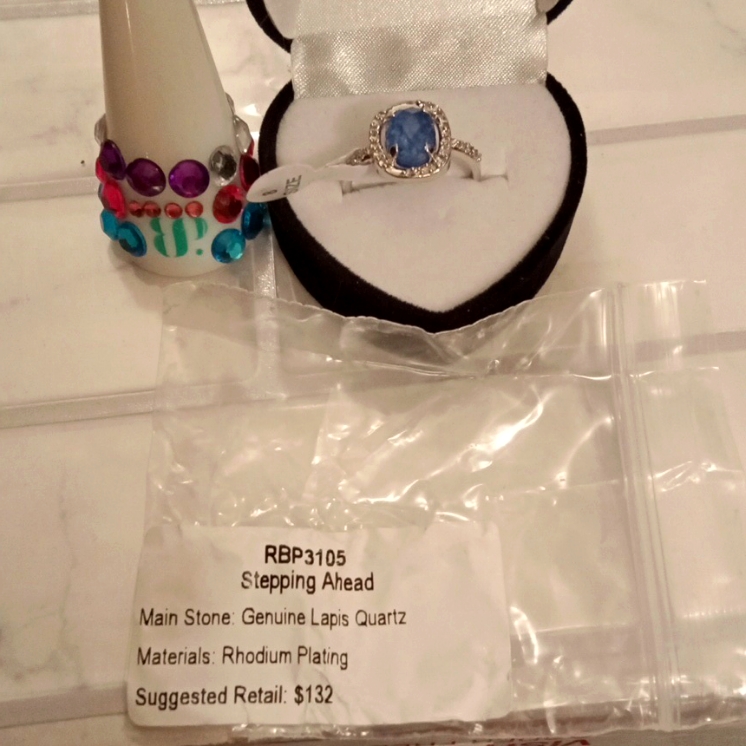 Bomb Party Stepping Ahead Genuine Lapis Quartz Rhodium Plating 132 24$